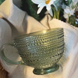 Green Textured Glass Mug